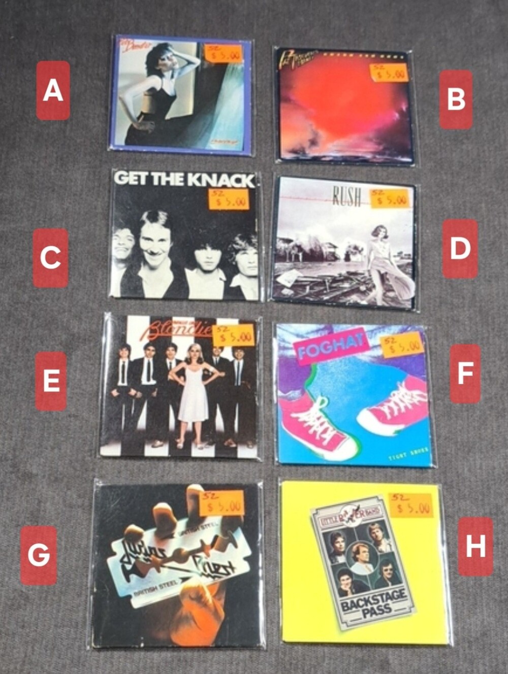 Vintage 8 Individual Chu Bops Miniature 80s Album Covers ONLY G *No Lyrics/Gum